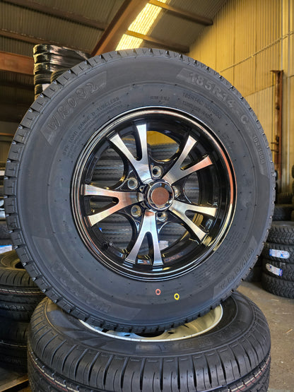 165R13LT WITH 5 STUDS FORD ALLOY RIM