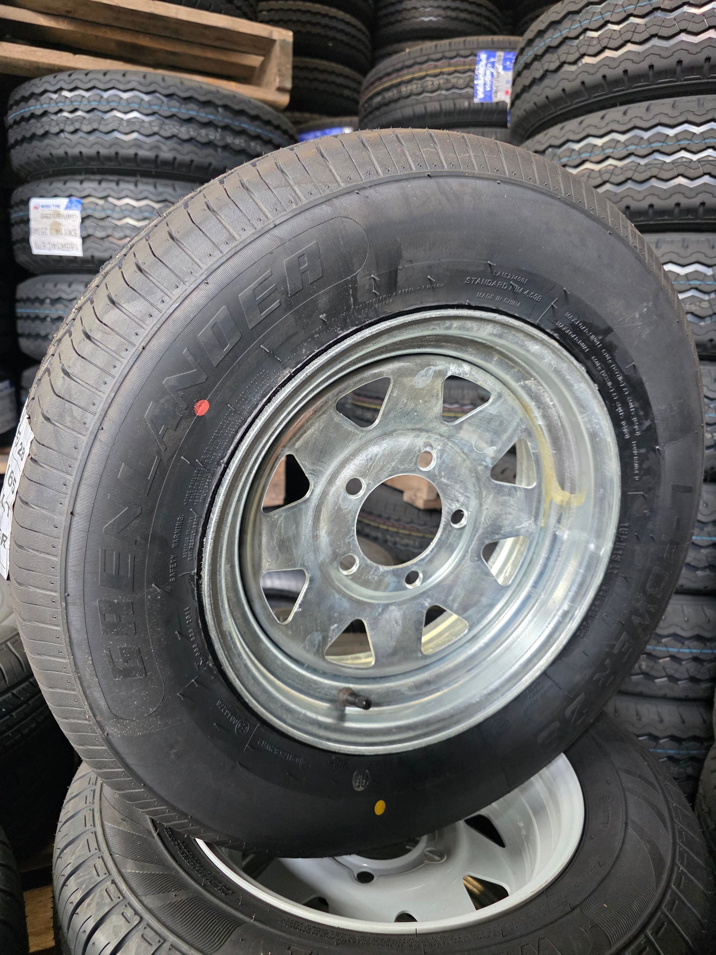 165R13C WITH 5 STUDS FORD GALVANISED  STEEL RIM