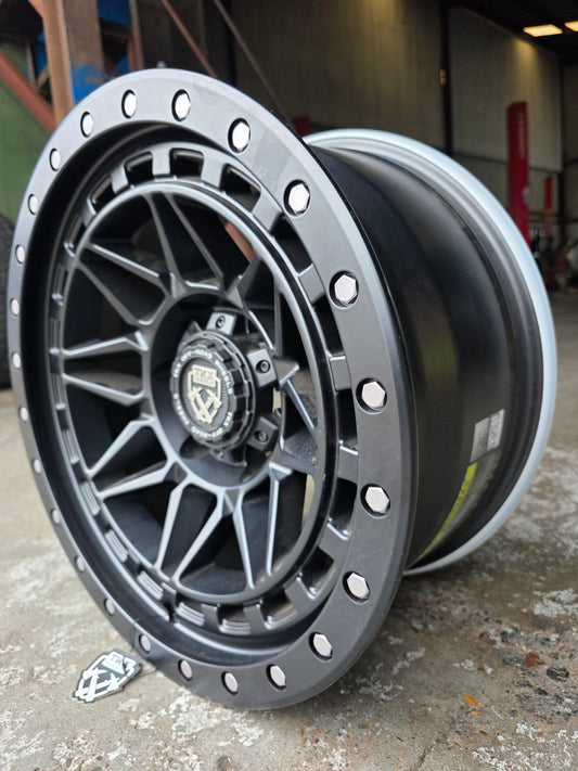 TKX 17X8.5 6X139.7 0 OFFSET SATIN BLACK T802HM