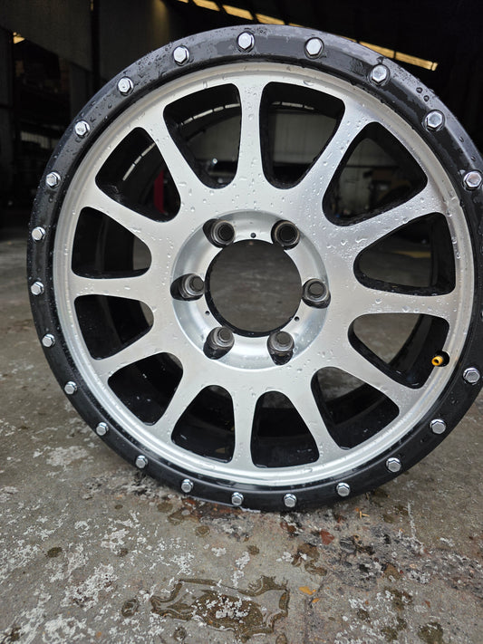 BIGROCK 17X8 6X114.3 +25 OFFSET SLIVER WITH BLACKLIP 79095BMC