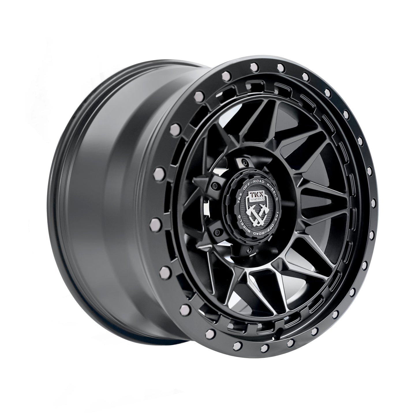 TKX 17X8.5 6X139.7 -12 OFFSET BLACK WITH SATIN BLACK T802EM